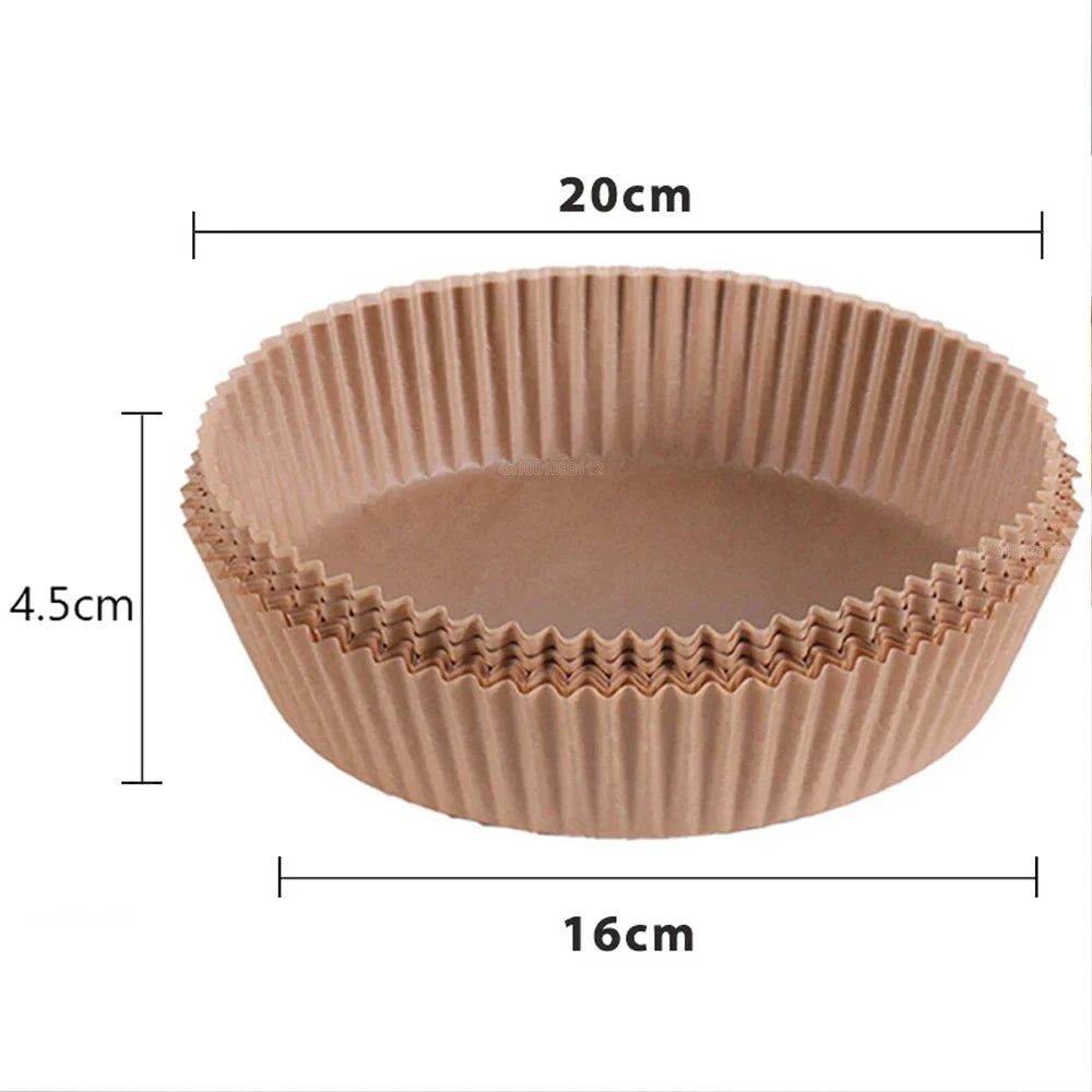 50/100Pcs Air Fryer Disposable Paper Non-Stick Airfryer Baking Papers Round Air-Fryer Paper Liners Paper Kitchen Accessories DailyAlertDeals