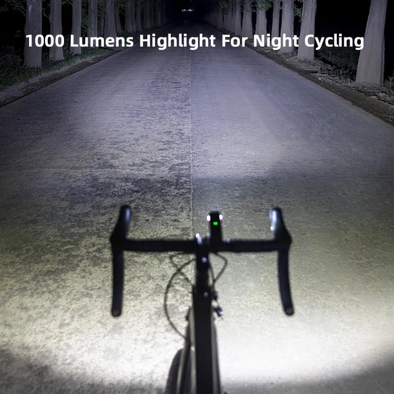 ROCKBROS 1000LM Bike Light Front Lamp Type-C Rechargeable LED 4500mAh Bicycle Light Waterproof Headlight Bike Accessories DailyAlertDeals