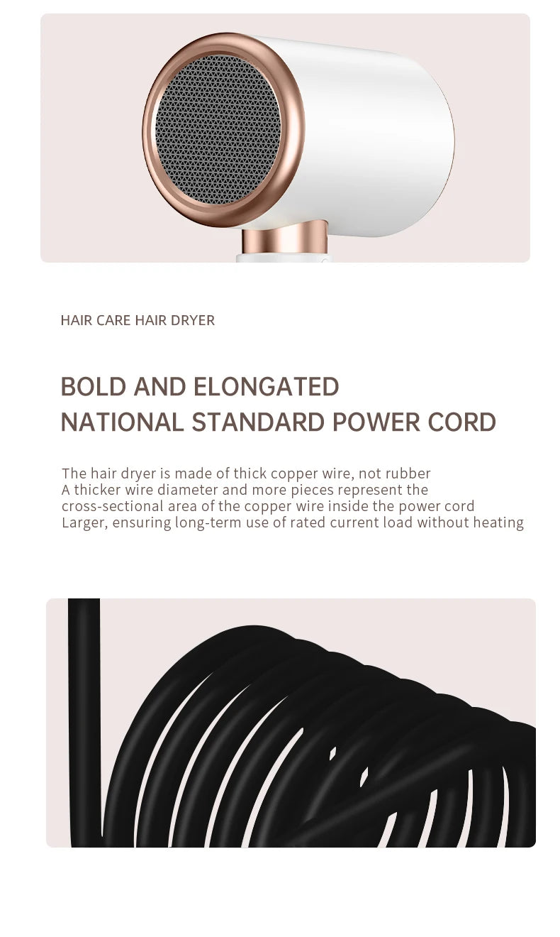 Hair Dryer, High-Speed Electric Turbine Airflow, Low Noise, Constant Temperature And Quick Drying, Suitable For Home Salons. DailyAlertDeals