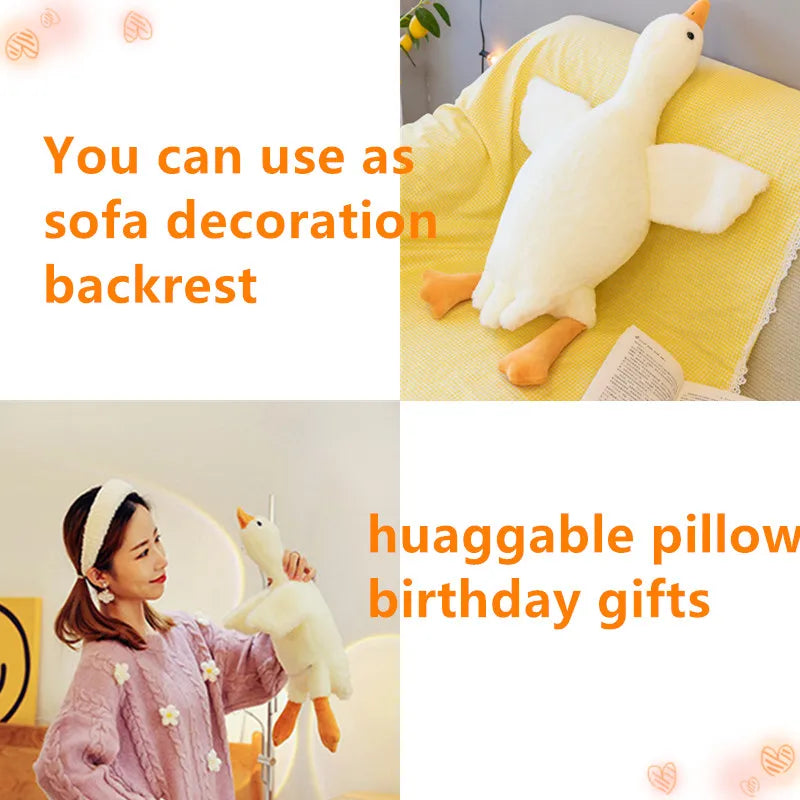 50/130CM Hot Goose Plush Stuffed Soft Duck Sleeping Pillow Sofa Cushion Kids Girlfriend Birthday Gift DailyAlertDeals