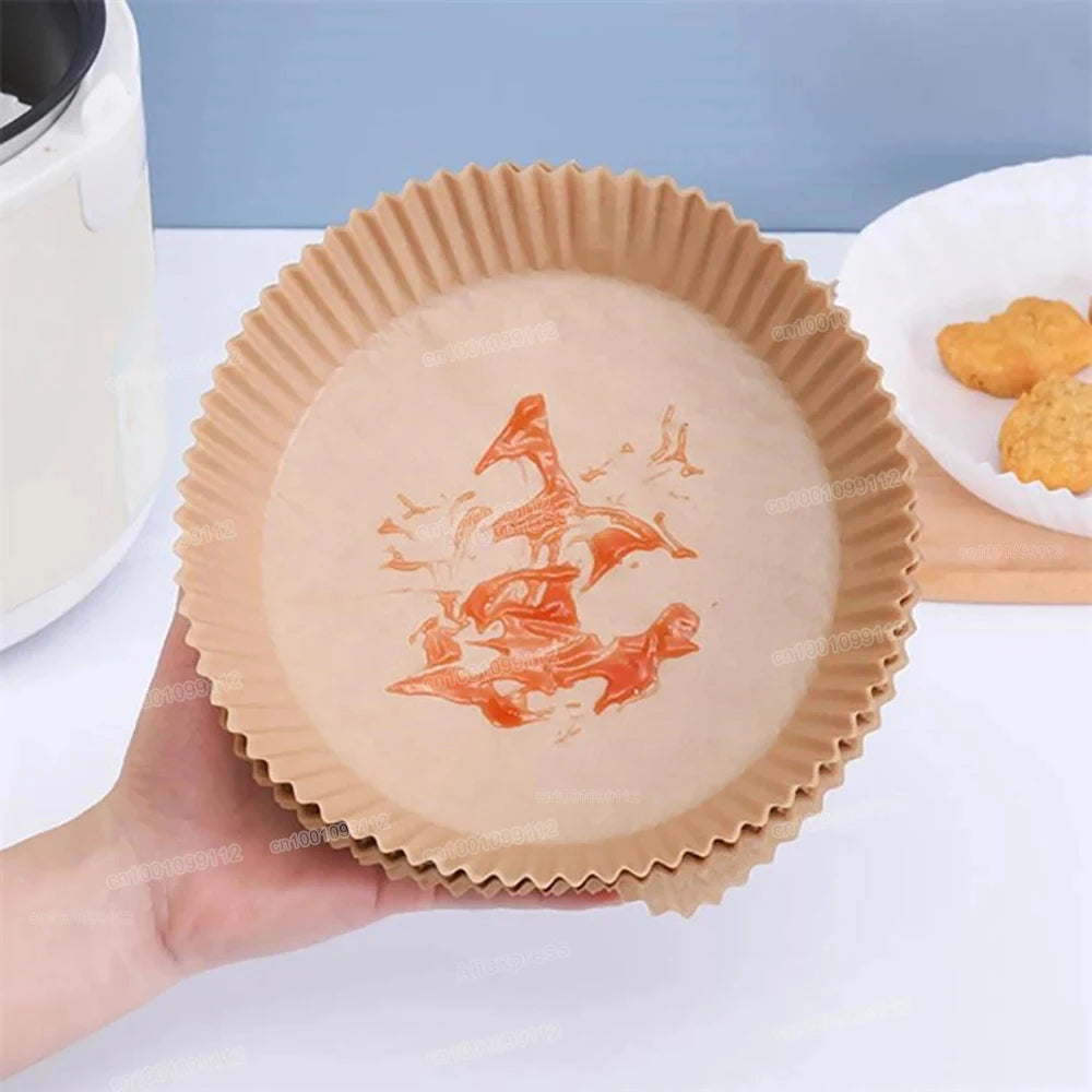 50/100Pcs Air Fryer Disposable Paper Non-Stick Airfryer Baking Papers Round Air-Fryer Paper Liners Paper Kitchen Accessories DailyAlertDeals