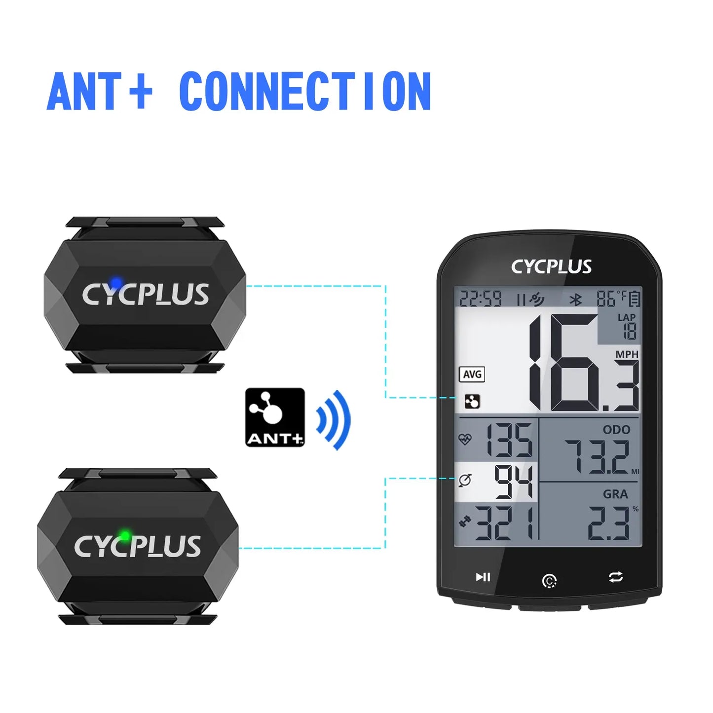 CYCPLUS Cadence Speed Dual Sensor Cycling Bicycle Accessories ANT+ BLE 5.0 Speedometer for XOSS Strava Bike Computer DailyAlertDeals