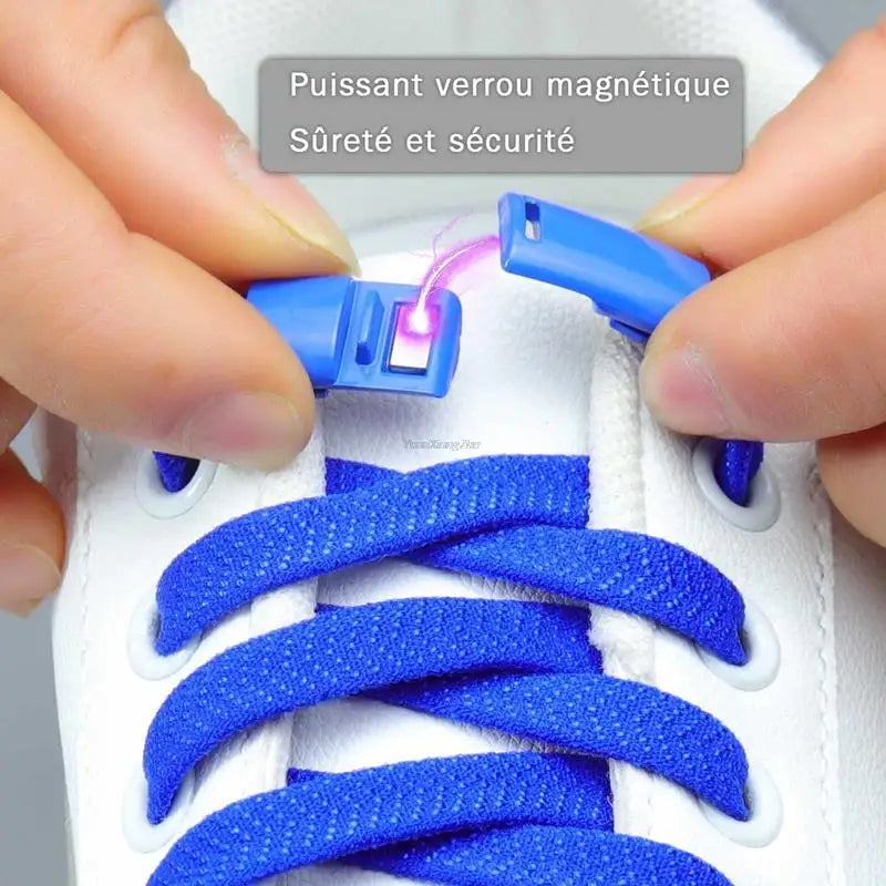 Colorful Magnetic Lock Shoelaces without ties Elastic Laces Sneakers No Tie Shoe laces Kids Adult Flat Shoelace Rubber Bands DailyAlertDeals