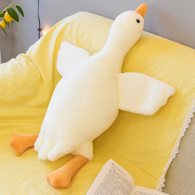 50/130CM Hot Goose Plush Stuffed Soft Duck Sleeping Pillow Sofa Cushion Kids Girlfriend Birthday Gift DailyAlertDeals 130cm WHITE