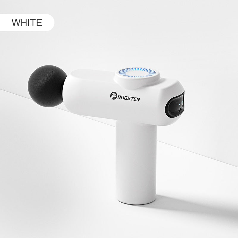 Booster Muscle Massage Gun MINI Massager Fascia Gun Back Massager Small Vibrator Muscle Relaxant Fitness Body Pain Relief muscle massager DailyAlertDeals white Type-C