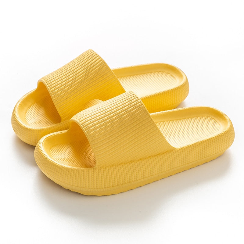 Women Thick Platform Cloud Slippers Summer Beach Eva Soft Sole Slide Sandals Leisure Men Ladies Indoor Bathroom Anti-slip Shoes DailyAlertDeals yellow 36-37(240mm)