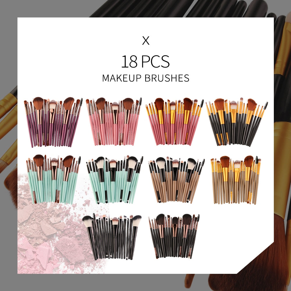 MAANGE 6/15/18/20Pcs Makeup Brushes Tool Set Cosmetic Powder Eye Shadow Foundation Blush Blending Beauty Make Up Brush Maquiagem DailyAlertDeals