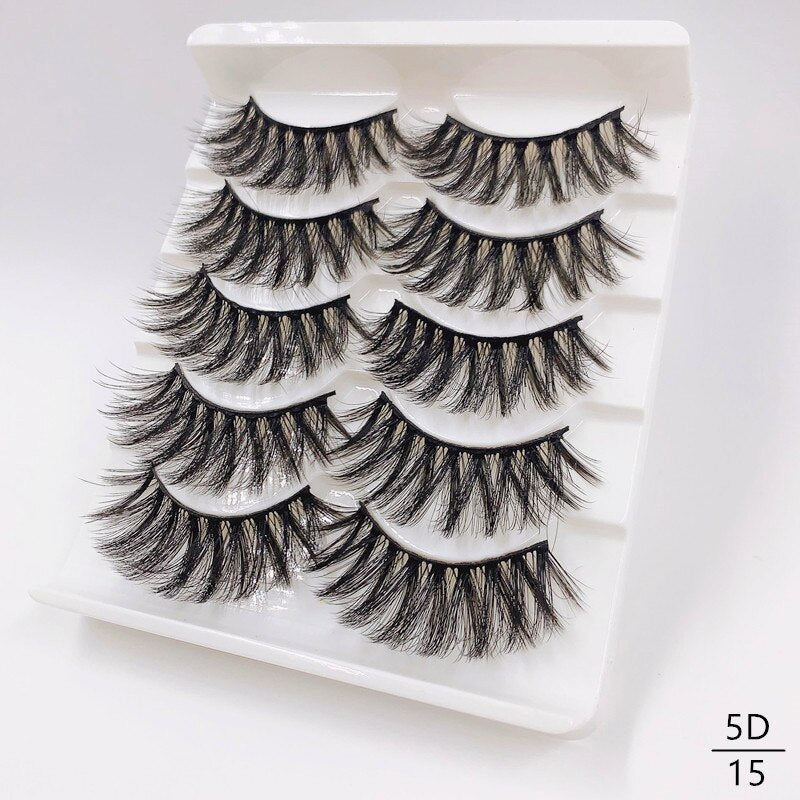 5/8 Pairs Faux Mink Eyelashes Soft Fluffy Natural False Eyelashes 3D Thick Dramatic Makeup Eyelashes Reusable Handmade Lashes DailyAlertDeals 5D15 China
