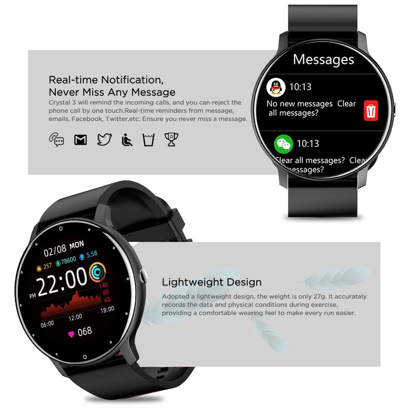 LIGE 2022 New Smart Watch Men Full Touch Screen Sport Fitness Watch IP67 Waterproof Bluetooth For Android ios smartwatch Men+box 0 DailyAlertDeals