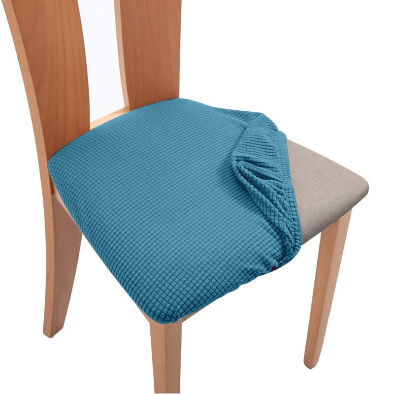 Spandex Jacquard Chair Cushion Cover Dining Room Upholstered Cushion Solid Chair Seat Cover Without Backrest Furniture Protector high chair covers DailyAlertDeals Color-11 1 Piece