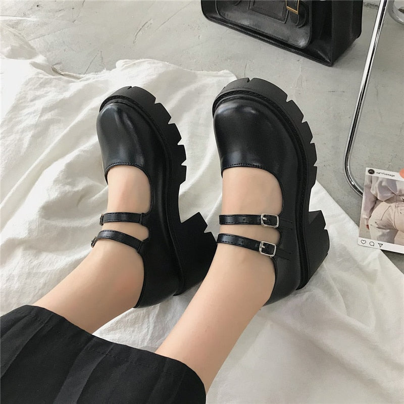 Women heels Shoes mary janes Pumps platform Lolita shoes on heels Women's Japanese Style Vintage Girls High Heel shoes for women 0 DailyAlertDeals black matte A 3.5