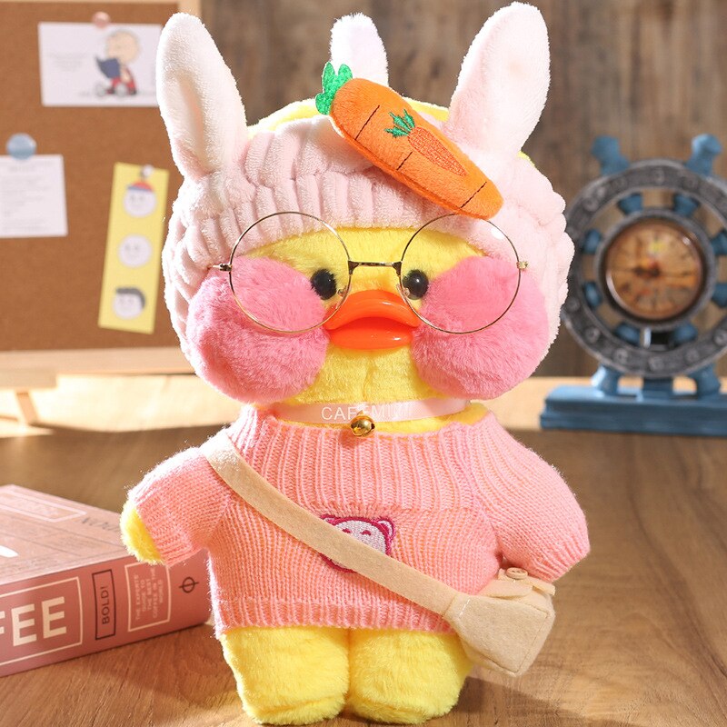 30cm Cute LaLafanfan Cafe Duck Plush Toy Girl Stuffed Soft Kawaii Duck Doll Animal Pillow Christmas Birthday Gift For Kids Child Duck Plush Toy Girl DailyAlertDeals Plush Toys 1