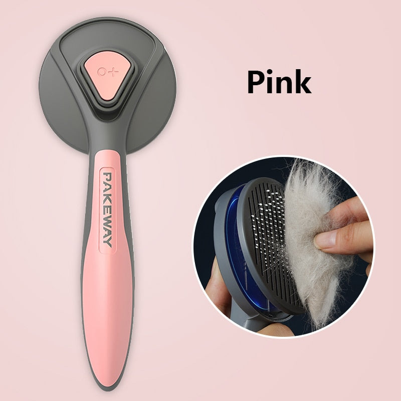 Kimpets Cat Comb Dog Hair Remover Brush Pet Grooming Slicker Needle Comb Removes Tangled Self Cleaning Pet Supplies Accessories 0 DailyAlertDeals Pink
