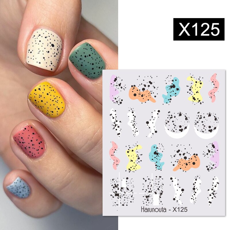 Harunouta Silver Black Geometric Textured Lines Stripe 3D Nail Sticker Flower Leaves Self Adhesive Transfer Sliders Paper 0 DailyAlertDeals X125