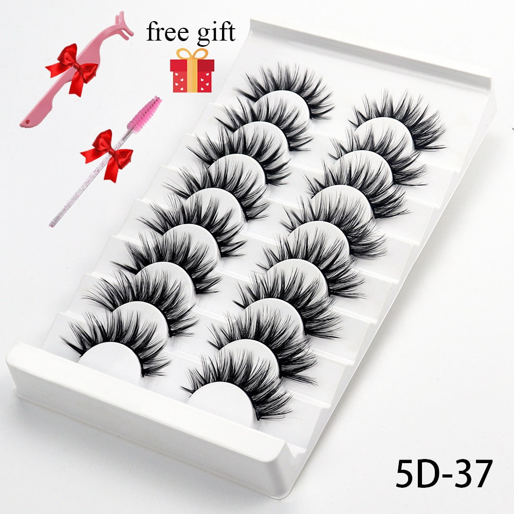 5/8 Pairs 20mm Mink Lashes 3D Natural False Eyelashes Fluffy Faux Mink Eyelashes Wispies Long Extension Eyelashes Pack Maquiagem  DailyAlertDeals 5D37 China