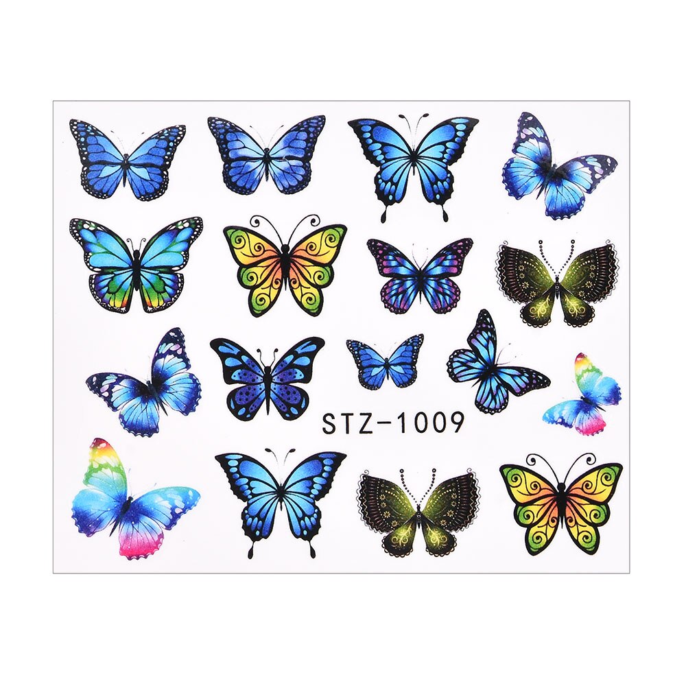 3D Watercolor Butterflies Sliders Nail Art Water Transfer Decal Sticker Blue Valentine's Day Nail Decoration Tattoo Manicure 0 DailyAlertDeals TA630