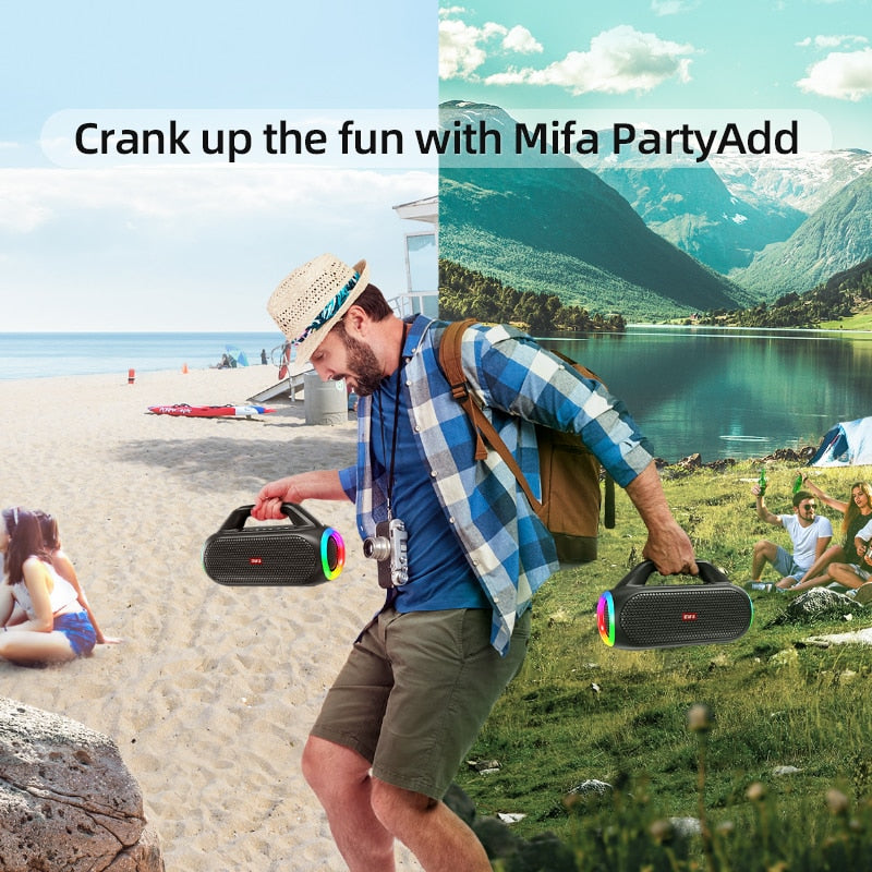 mifa WildBox Bluetooth Speaker 60W Bluetooth 5.3 Wireless Speakers Loud with BassUp Technology IPX7 Waterproof Camping Speaker Loud Wireless Speakers DailyAlertDeals