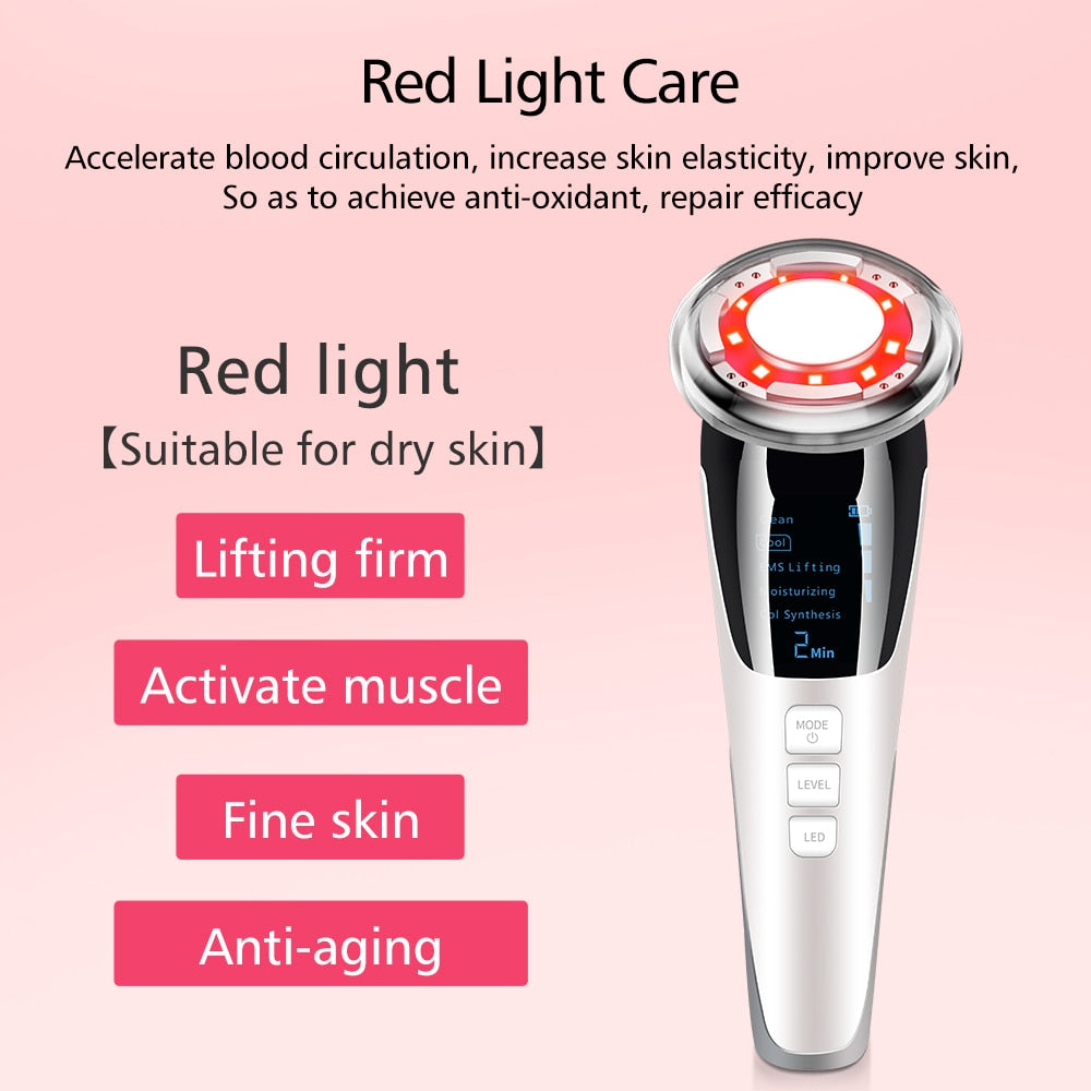 7in1 RF&EMS Radio Mesotherapy Electroporation lifting Beauty LED Photon Face Skin Rejuvenation Remover Wrinkle Radio Frequency 0 DailyAlertDeals