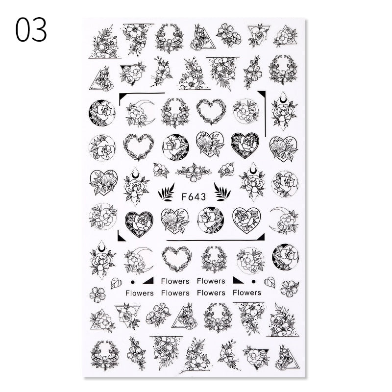 Harunouta Gold Flower Leaves Water Decals Slider Lines Geometrics Spring Summer Nail Art Transfer 3D Stickers DIY Watermarks 0 DailyAlertDeals 18 3D