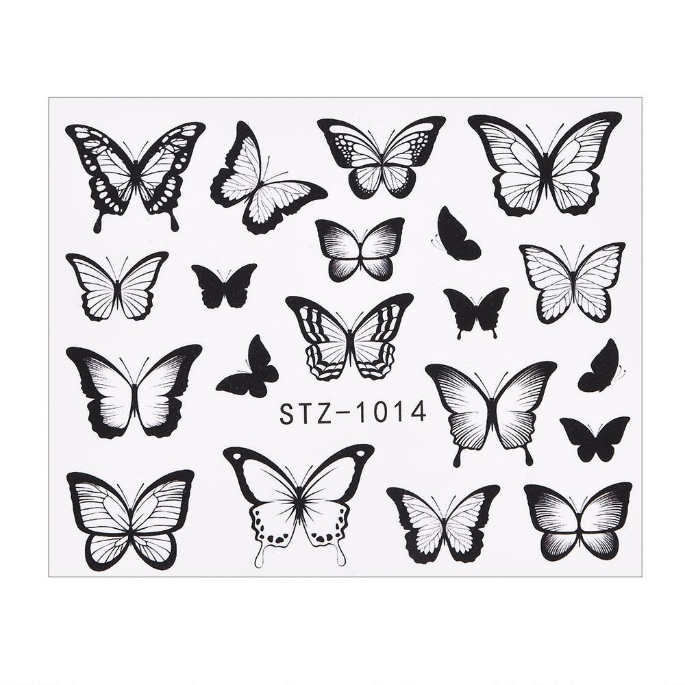 3D Watercolor Butterflies Sliders Nail Art Water Transfer Decal Sticker Blue Valentine's Day Nail Decoration Tattoo Manicure 0 DailyAlertDeals TA609