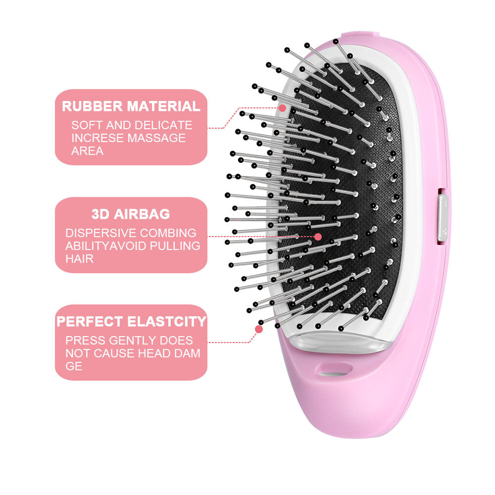 Portable Ionic Hairbrush Electric Negative Ions Hair Comb Anti Static MassageComb US Fast Shipping Styling Tool for Dropshipping portable brush hair DailyAlertDeals