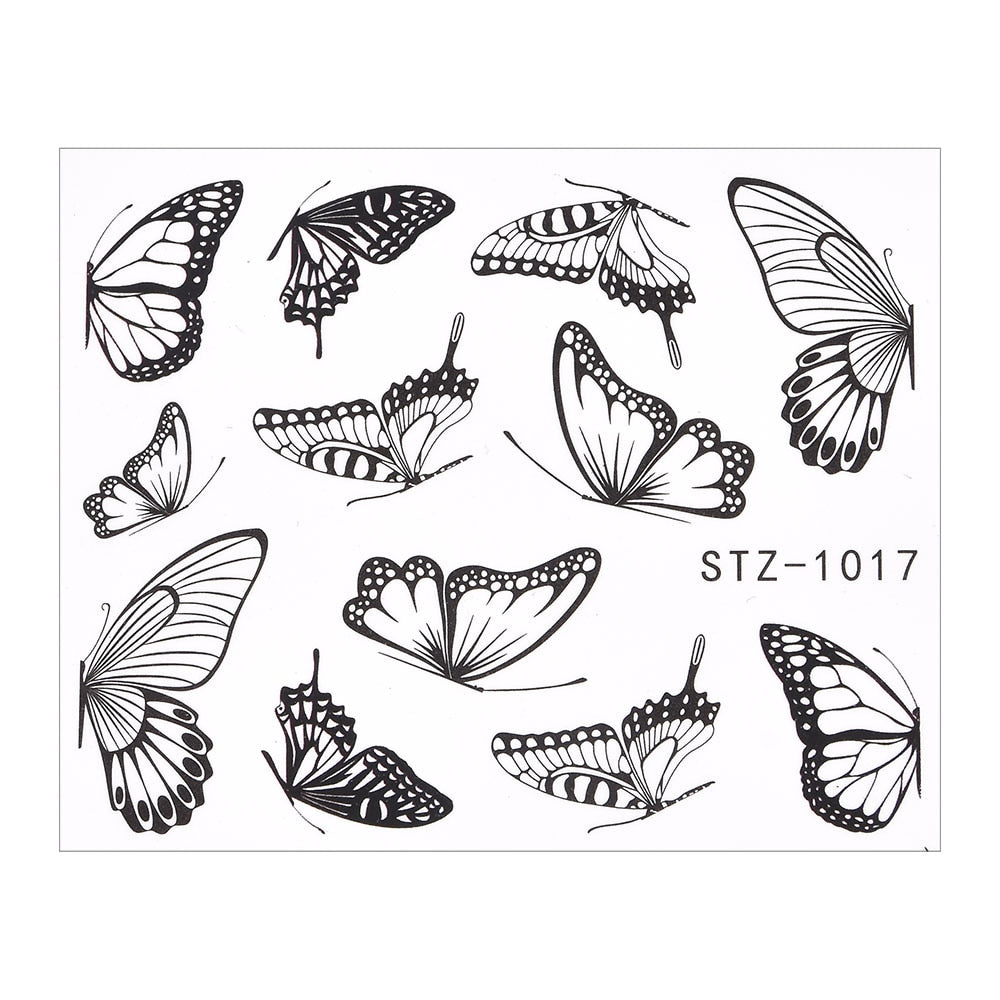3D Watercolor Butterflies Sliders Nail Art Water Transfer Decal Sticker Blue Valentine's Day Nail Decoration Tattoo Manicure 0 DailyAlertDeals TA612