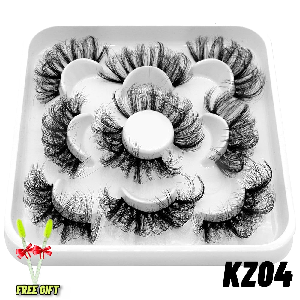 GROINNEYA lashes 5/10/20 pairs 3D Faux Mink Lashes Natural False Eyelashes Dramatic Volume Lashes Eyelash Extension Makeup 0 DailyAlertDeals 5pairs-KZ04-1 China