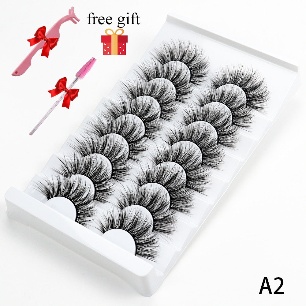5/8 Pairs Faux Mink Eyelashes Soft Fluffy Natural False Eyelashes 3D Thick Dramatic Makeup Eyelashes Reusable Handmade Lashes DailyAlertDeals A2 China