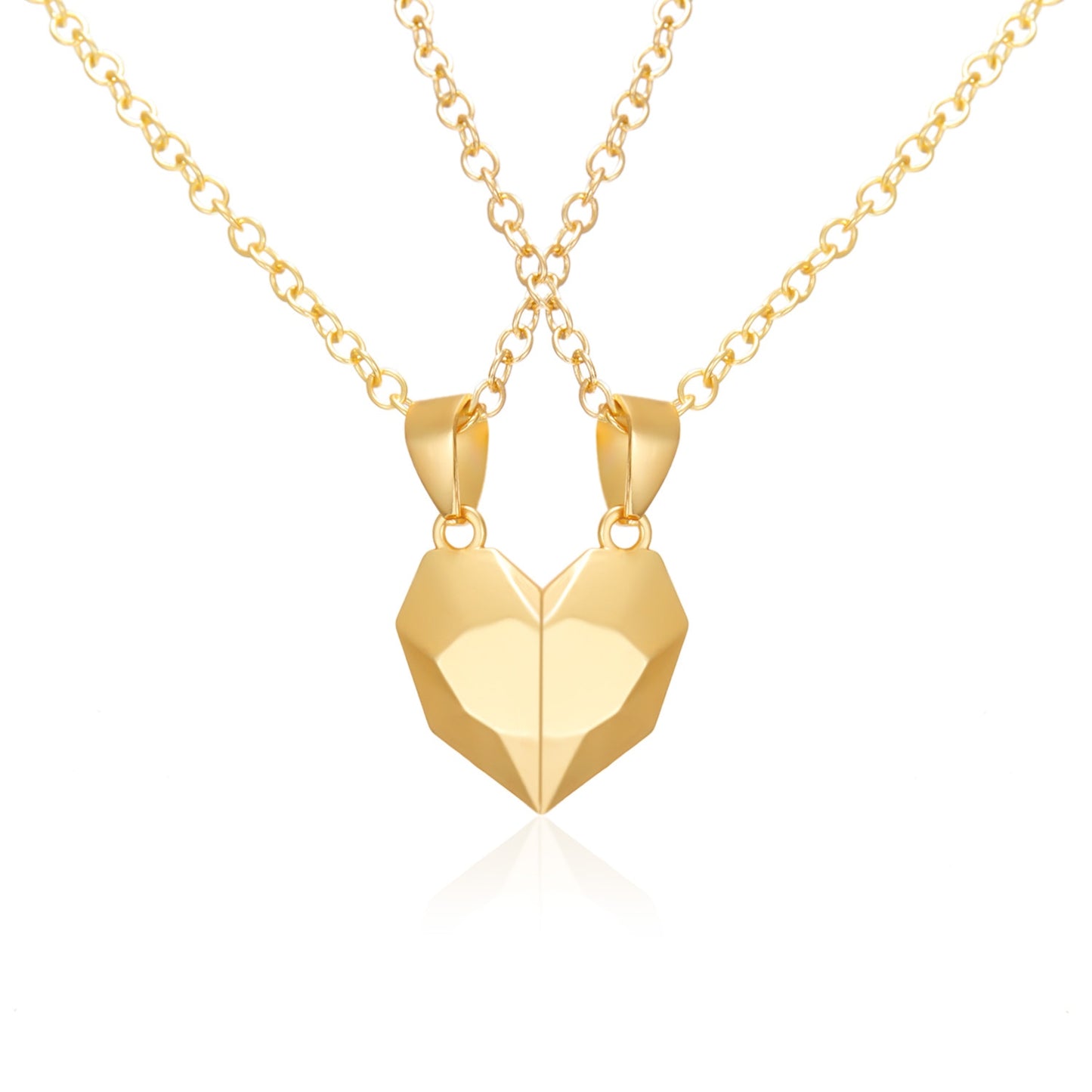 2Pcs/Lot Magnetic Couple Necklace Friendship Heart Pendant Distance Faceted Charm Necklace Women Valentine's Day Gift 2021 0 DailyAlertDeals 12