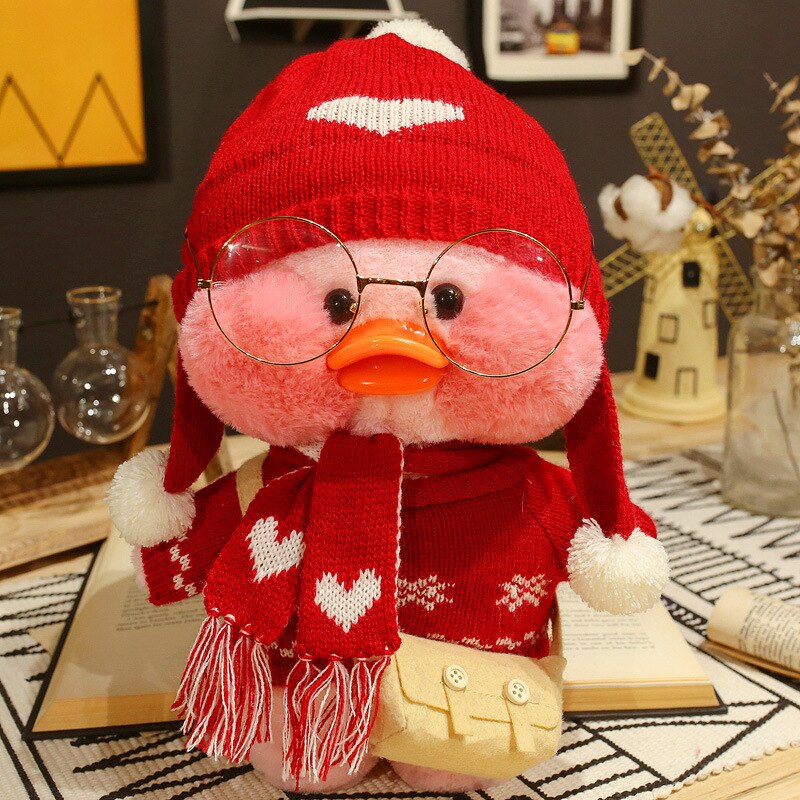30cm Cute LaLafanfan Cafe Duck Plush Toy Girl Stuffed Soft Kawaii Duck Doll Animal Pillow Christmas Birthday Gift For Kids Child Duck Plush Toy Girl DailyAlertDeals Plush Toys 9