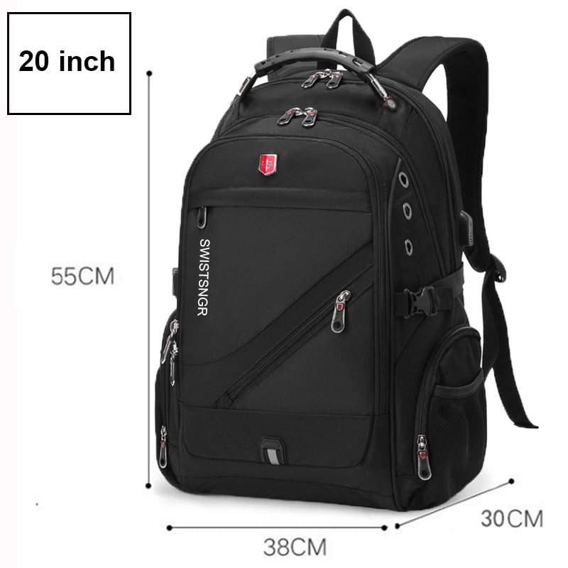 2023 Waterproof 17 Inch Laptop Backpack Men USB Charging Travel Backpack Women Oxford Rucksack Male Vintage School Bag Mochila 0 DailyAlertDeals Black-20 inch China