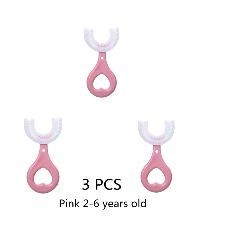 Toothbrush Children 360 Degree U-shaped Child Toothbrush Teethers Brush Silicone Kids Teeth Oral Care Cleaning baby teether DailyAlertDeals 3pcs