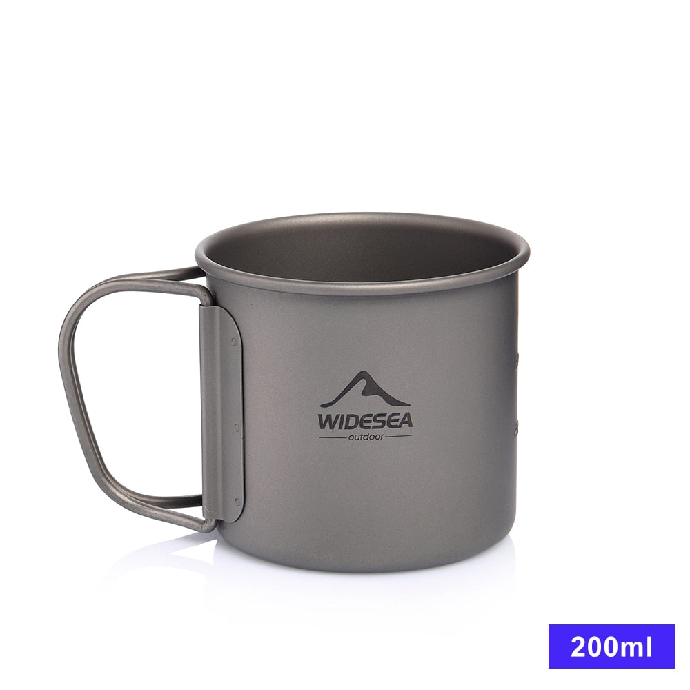 Widesea Camping Mug Titanium Cup Tourist Tableware Picnic Utensils Outdoor Kitchen Equipment Travel Cooking set Cookware Hiking 0 DailyAlertDeals Titanium Cup 200ML China