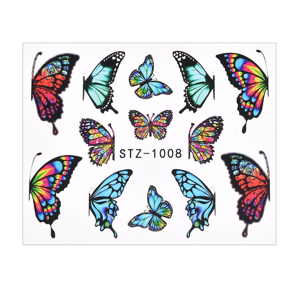 3D Watercolor Butterflies Sliders Nail Art Water Transfer Decal Sticker Blue Valentine's Day Nail Decoration Tattoo Manicure 0 DailyAlertDeals TA629