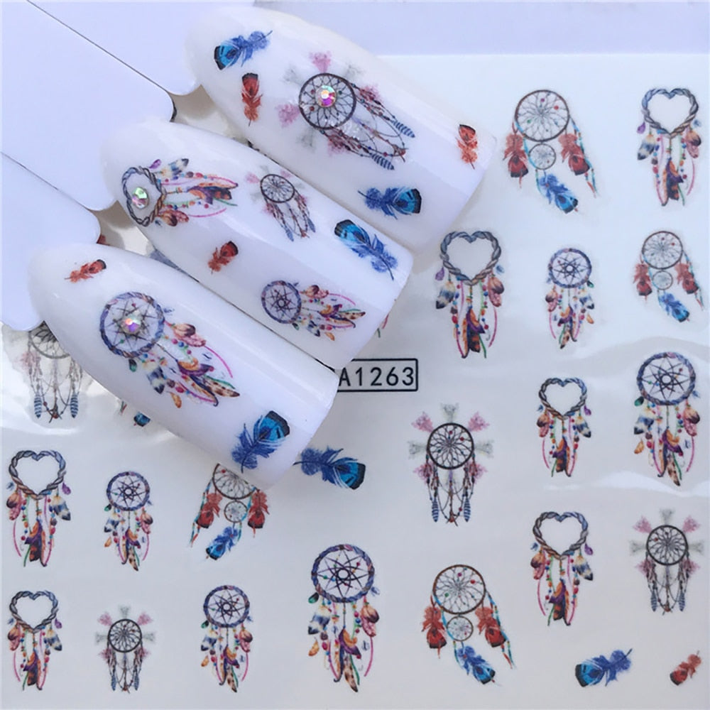Nail Sticker Wolf Stickers Sliders For Nails Summer Full Nail Design Decorations Water Decals Animal Transfer Children's Slider nail art DailyAlertDeals A1263