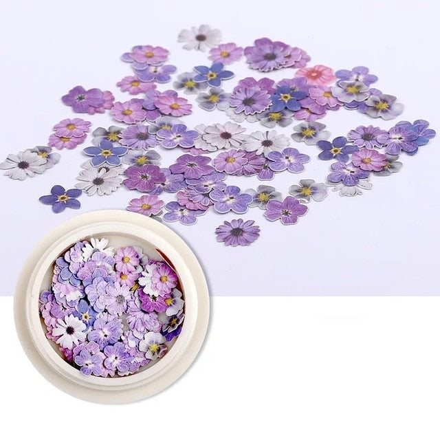 50pcs/box Nail Art Color mixed small Daisy Flower rose ultra-thin wood pulp patch DIY nail art jewelry nail art decoration 0 DailyAlertDeals 04