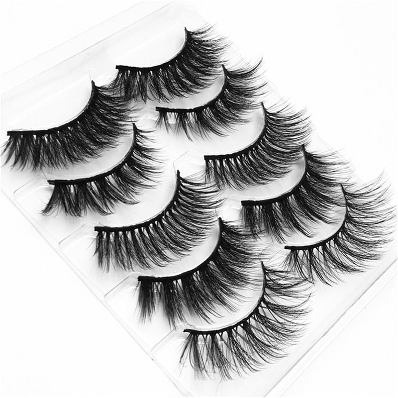 5/8 Pairs 20mm Mink Lashes 3D Natural False Eyelashes Fluffy Faux Mink Eyelashes Wispies Long Extension Eyelashes Pack Maquiagem  DailyAlertDeals 001 China