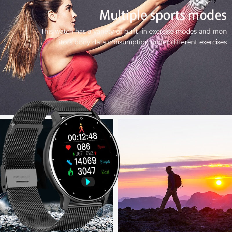 Smart watch Ladies Full touch Screen Sports Fitness watch IP67 waterproof Bluetooth For Android iOS Smart watch Female ultra thin smart watch DailyAlertDeals