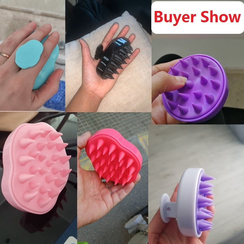 Silicone Hair Scalp Massage Brush Comb Shampoo Hair Washing Comb Magic Handle Brush Bath Spa Massage Brush Escova De Cabelo DailyAlertDeals
