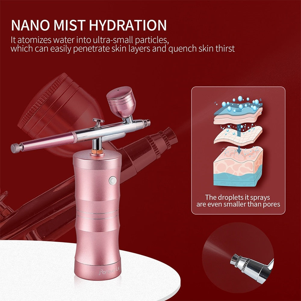 Foreverlily Mini Air Compressor Kit Air-Brush Paint Spray Gun Airbrush For Nail Art Tattoo Craft Cake Face Nano Fog Mist Sprayer 0 DailyAlertDeals