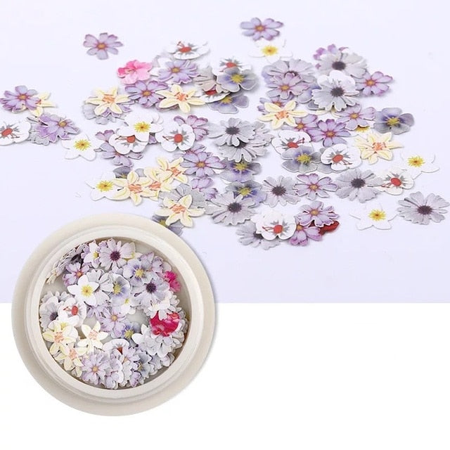 50pcs/box Nail Art Color mixed small Daisy Flower rose ultra-thin wood pulp patch DIY nail art jewelry nail art decoration 0 DailyAlertDeals 07