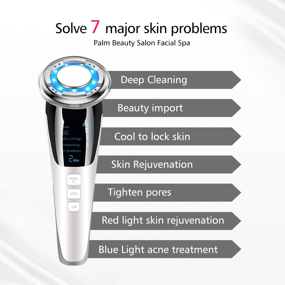 7in1 RF&EMS Radio Mesotherapy Electroporation lifting Beauty LED Photon Face Skin Rejuvenation Remover Wrinkle Radio Frequency 0 DailyAlertDeals