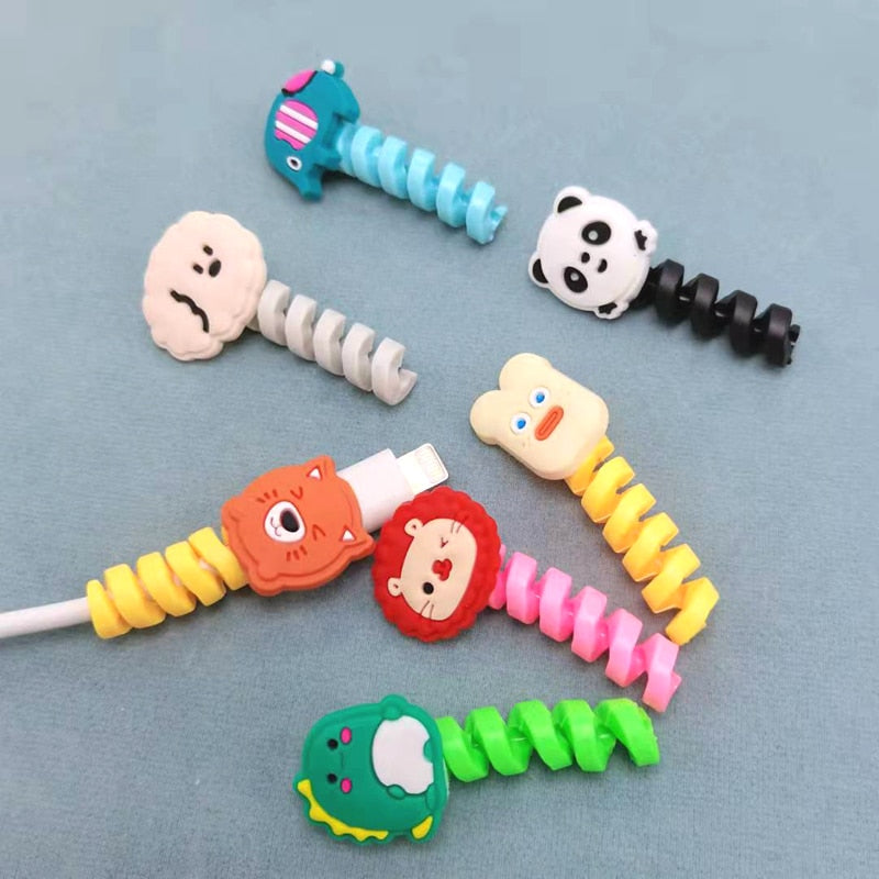 Cartoon Cable Protector For iPhones Android Type-c Winder USB Charging Cord Organizer Headphone Earphone Data Line Protect Wire protector DailyAlertDeals
