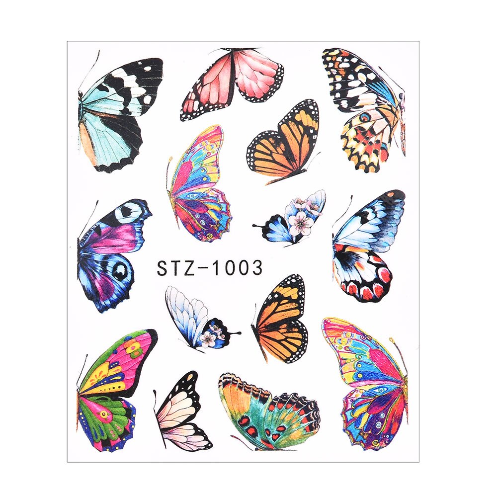 3D Watercolor Butterflies Sliders Nail Art Water Transfer Decal Sticker Blue Valentine's Day Nail Decoration Tattoo Manicure 0 DailyAlertDeals TA627