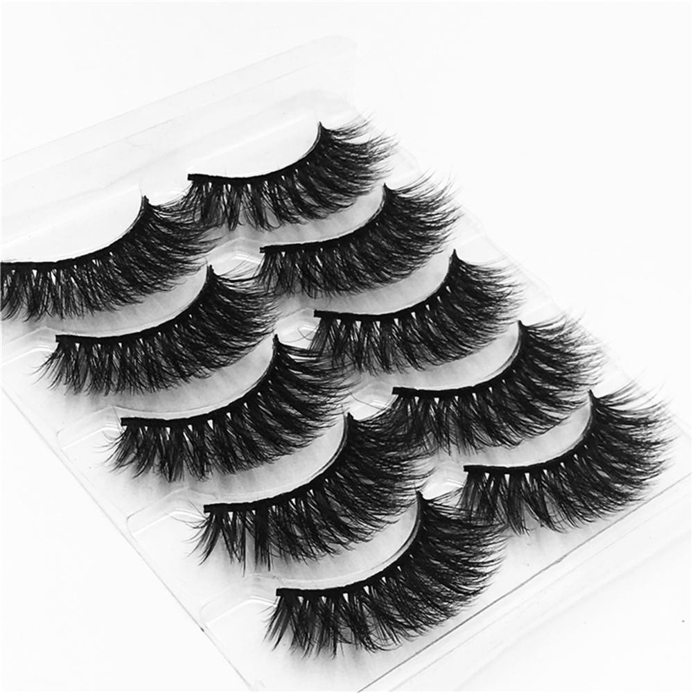 5/8 Pairs 20mm Mink Lashes 3D Natural False Eyelashes Fluffy Faux Mink Eyelashes Wispies Long Extension Eyelashes Pack Maquiagem  DailyAlertDeals 005 China
