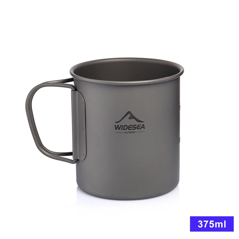 Widesea Camping Mug Titanium Cup Tourist Tableware Picnic Utensils Outdoor Kitchen Equipment Travel Cooking set Cookware Hiking 0 DailyAlertDeals Titanium Cup 375ML China