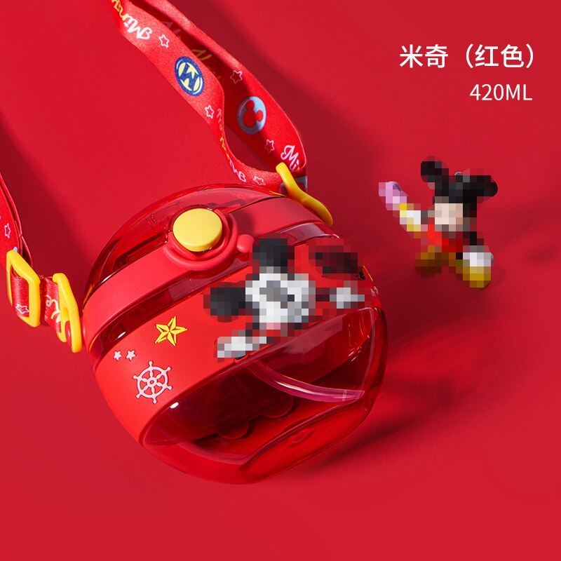 Cartoon Children Water Bottle 280ml with Rope Portable Square Kettle Sealed Leak-Proof BPA Free Tritan Baby Milk Cup With Straw Cartoon Children Water Bottle DailyAlertDeals China 280-420ml Red 420ml