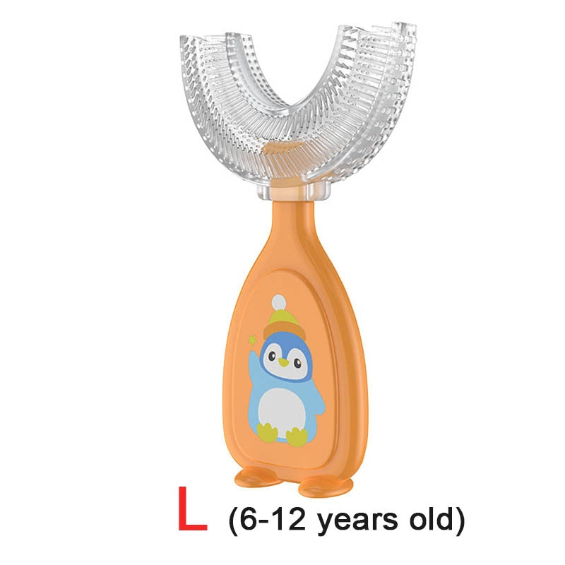 Baby toothbrush children teeth oral care cleaning brush soft Silicone teethers baby toothbrush new born baby items 2-12Y Baby silicon soft toothbrush DailyAlertDeals orange L