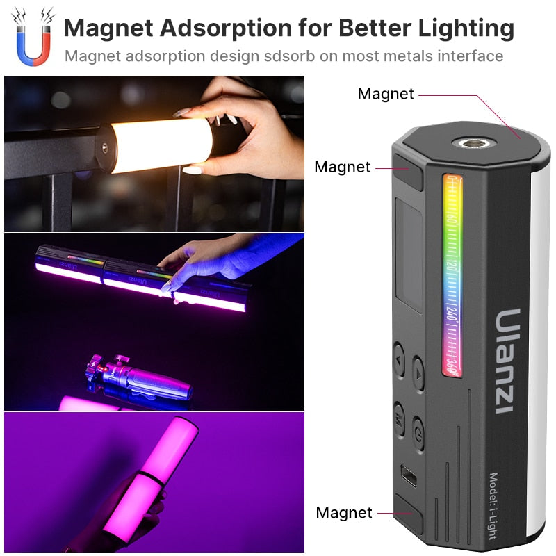 Ulanzi i-Light VL119 RGB Handheld Light Wand LED RGB Stick 2500-9000K Photography Lighting Magnetic Tube Light for Video Vlog 0 DailyAlertDeals
