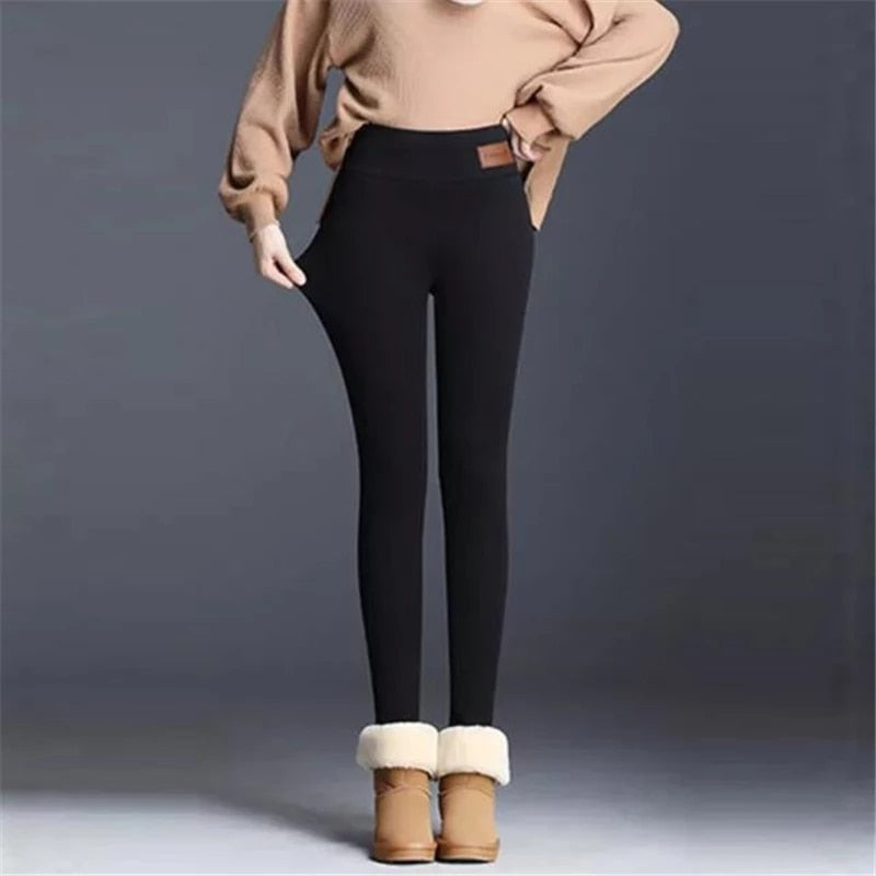 Winter Women Leggings Velvet Warm Pants Hight Waist Leggings Women Solid Color Legging Comfortable Keep Warm Stretchy Legging 0 DailyAlertDeals